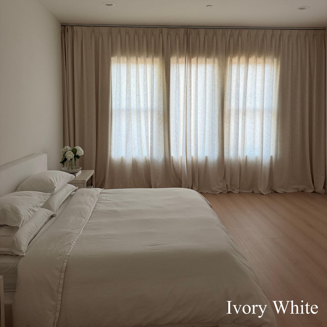 Lily Linen Curtains & Drapes Pleated