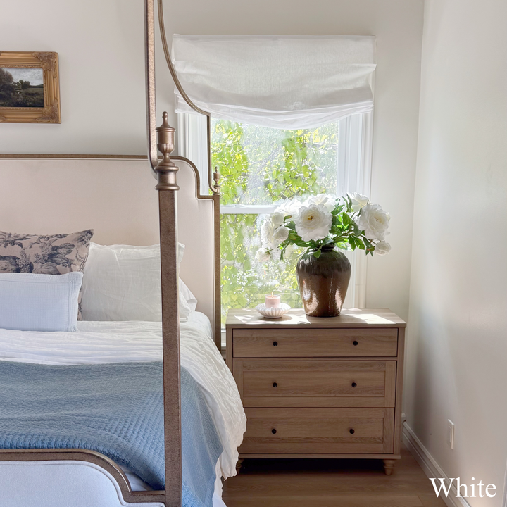 Belgian Flax Linen Roman Shades & Blinds | Relaxed