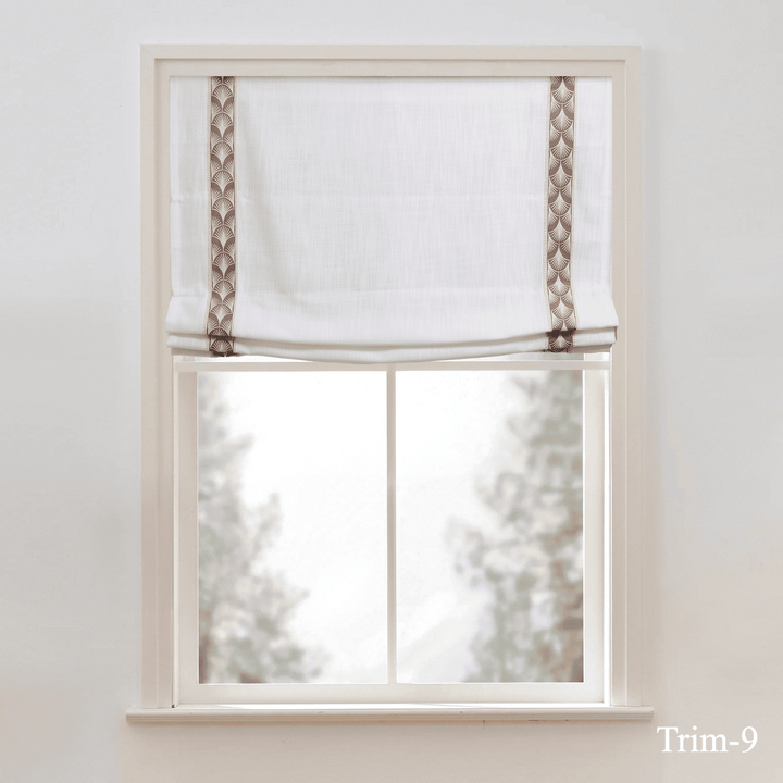 Custom Roman Shade & Blinds with Trim Border