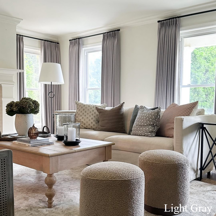 Liz Linen Herringbone Curtains & Drapes with Blackout Liner