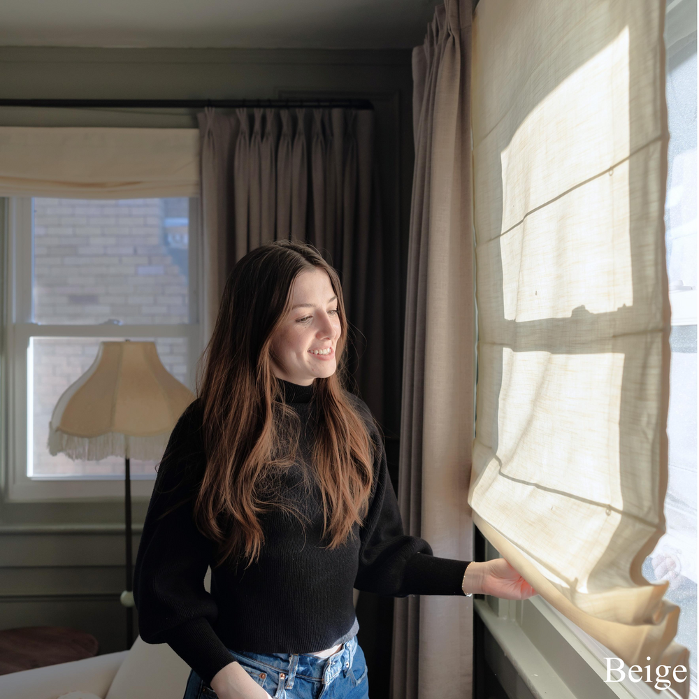 Belgian Flax Linen Roman Shades & Blinds