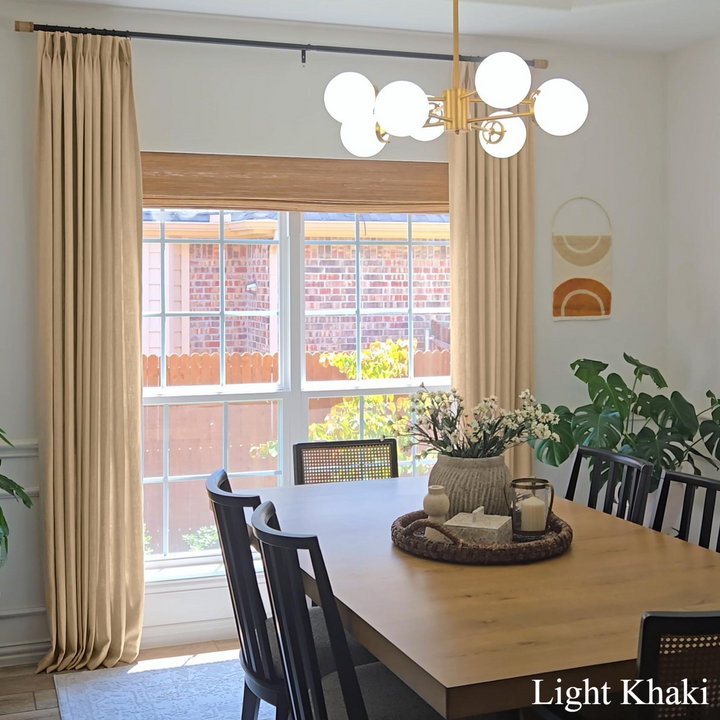 Liz Linen Herringbone Curtains & Drapes Pleated