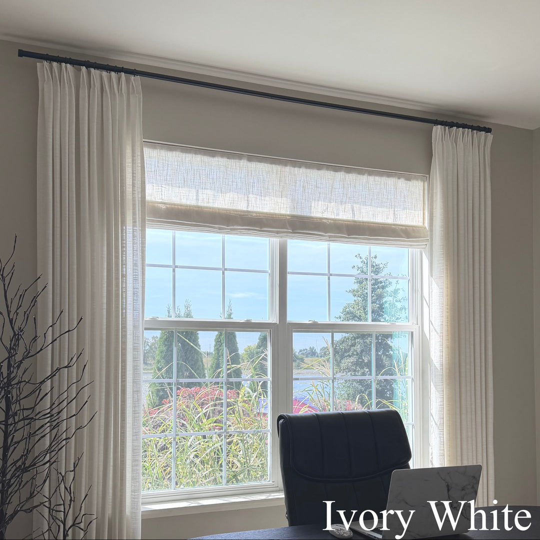 Lily Linen Roman Shades & Blinds | Plain Fold