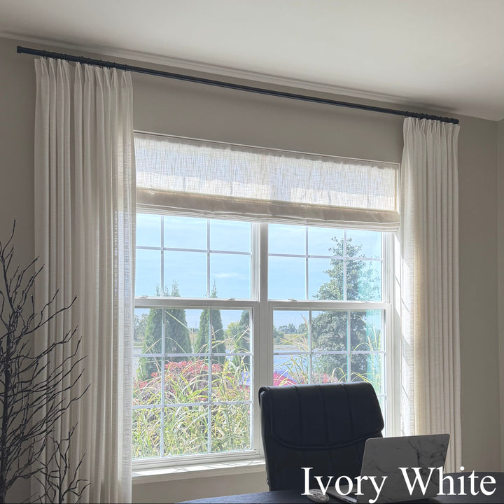 Lily Linen Roman Shades & Blinds | Plain Fold