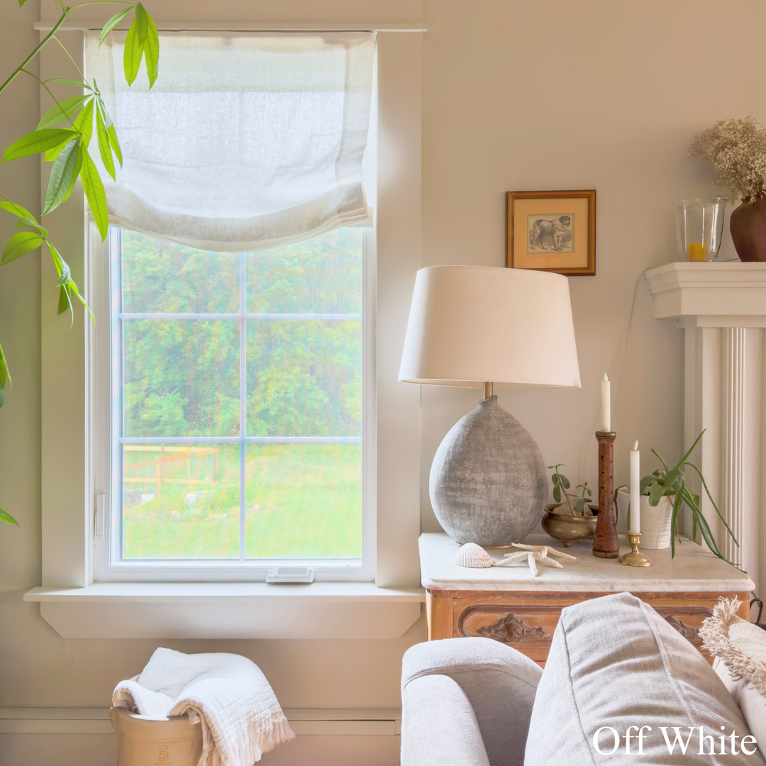 Belgian Flax Linen Roman Shades & Blinds