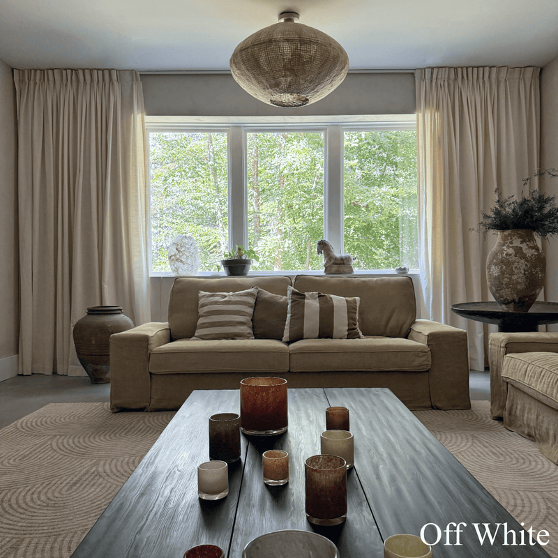 Neutral Jenna Linen Curtains & Drapes Pleated