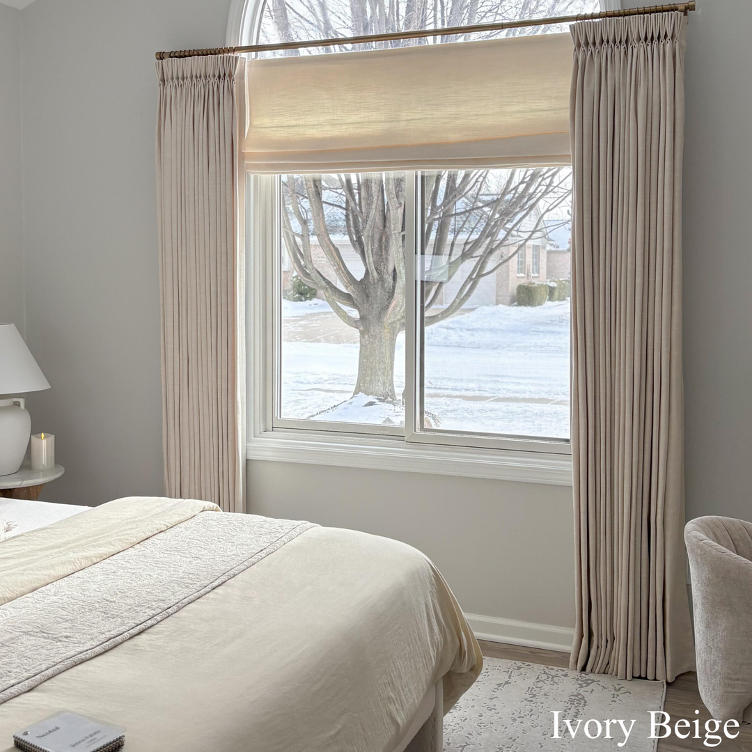 Jenna Linen Curtains & Drapes Pleated