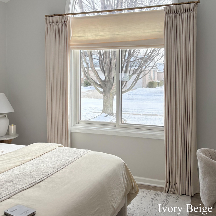 Jenna Linen Curtains & Drapes Pleated