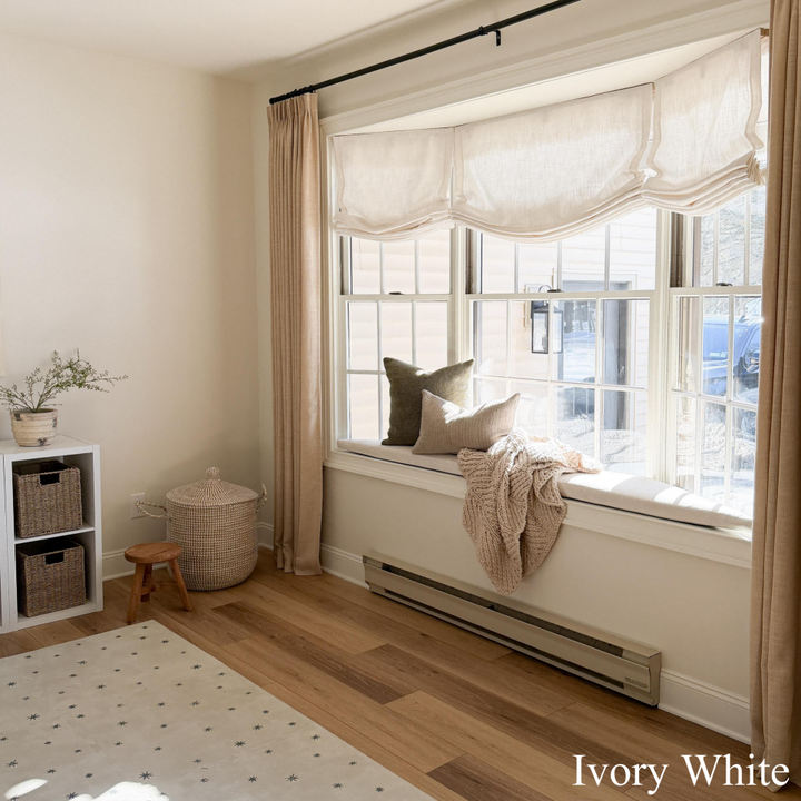 Lily Linen Roman Shades & Blinds | Relaxed