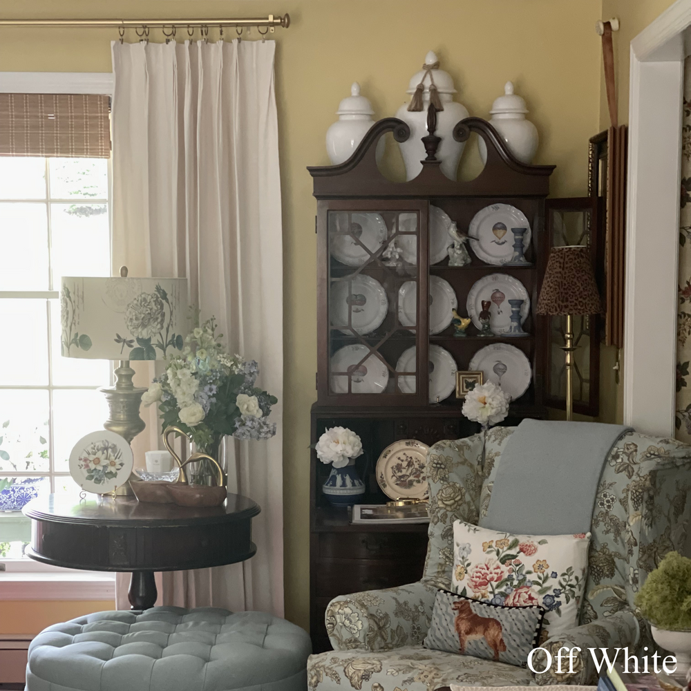 Jenna Linen Ready-made Curtains & Drapes Pinch Pleat with Room Darkening Liner