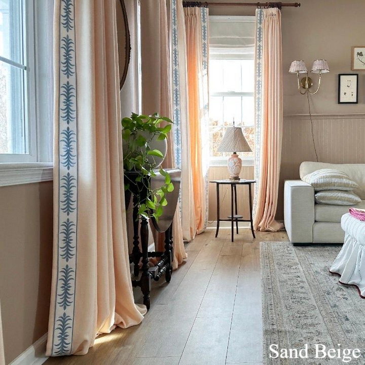 Kelly Flax Linen Curtains & Drapes Pleated