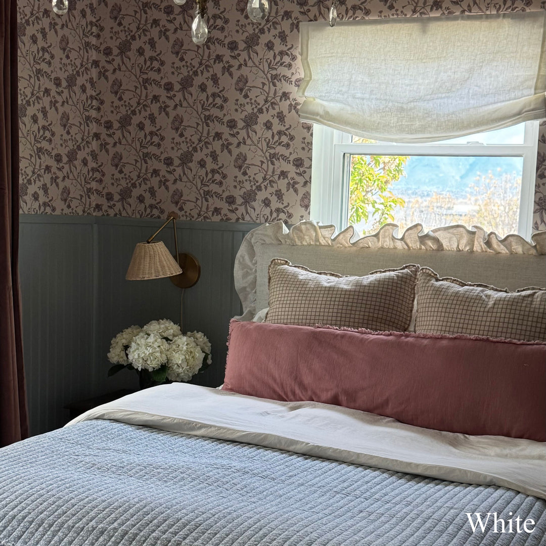 Belgian Flax Linen Roman Shades & Blinds | Relaxed