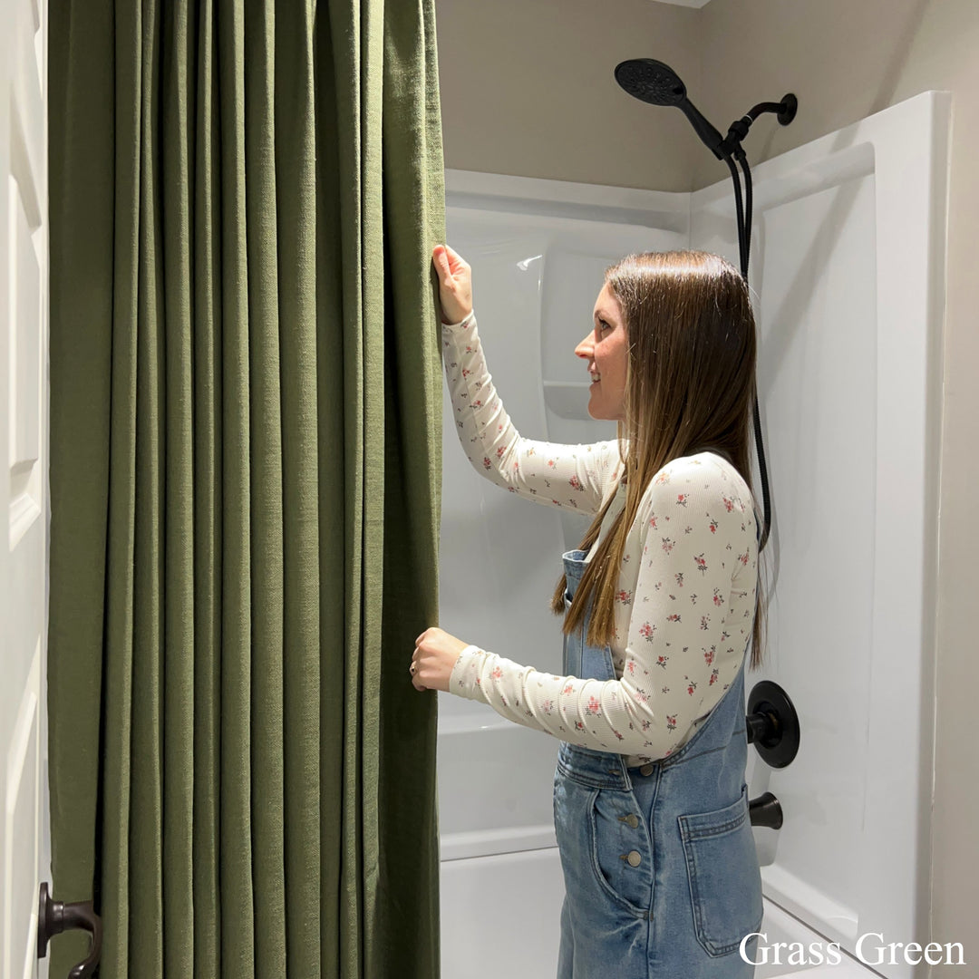 Liz Linen Herringbone Curtains & Drapes Pleated
