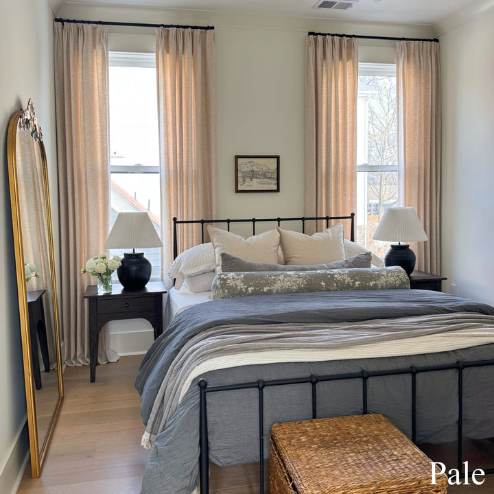 Liz Linen Herringbone Curtains & Drapes Pleated