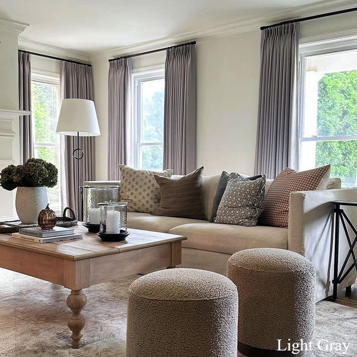 Liz Linen Herringbone Blackout Curtains & Drapes
