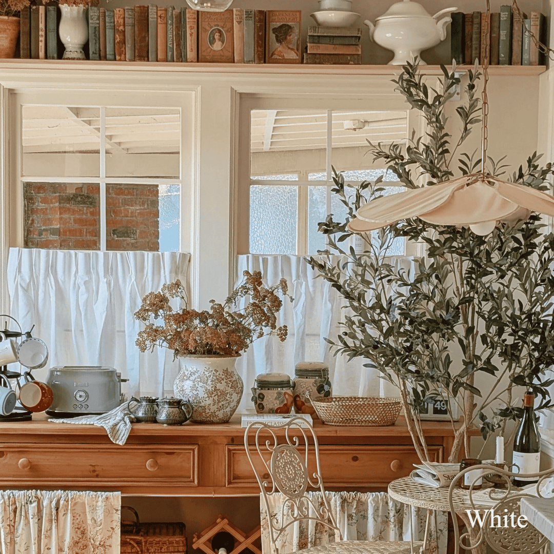 100% Belgian Flax Linen Cafe Curtains