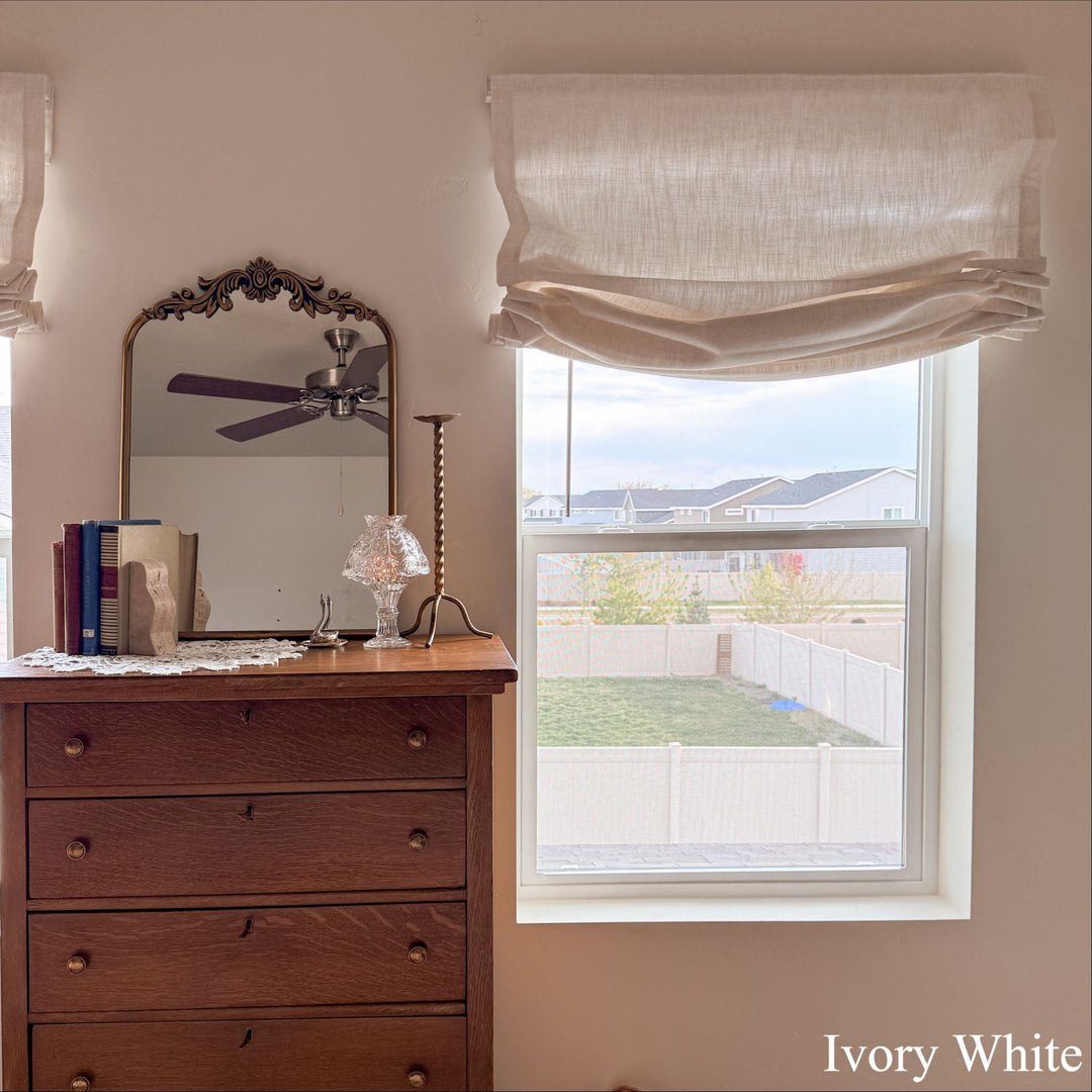 Lily Linen Roman Shades & Blinds | Relaxed