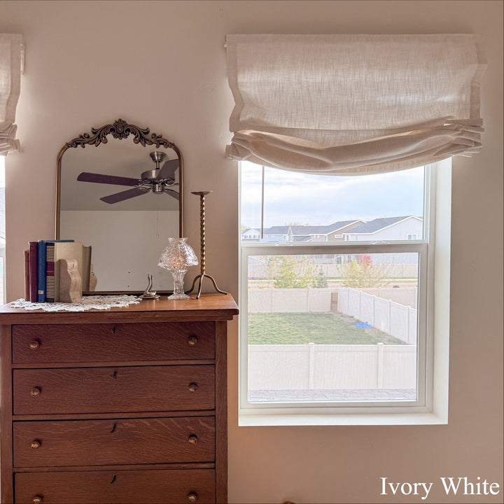 Lily Linen Roman Shades & Blinds | Relaxed