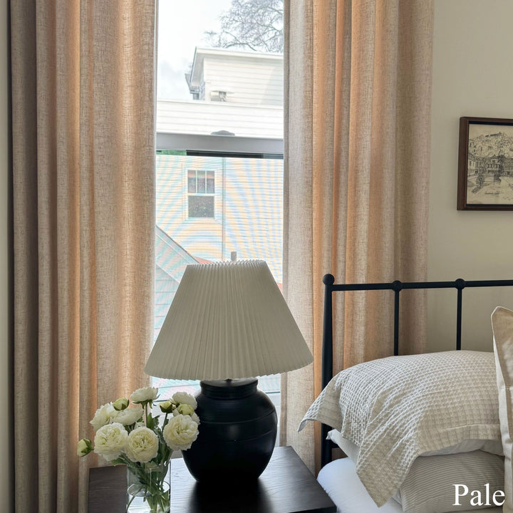 Liz Linen Herringbone Curtains & Drapes Pleated