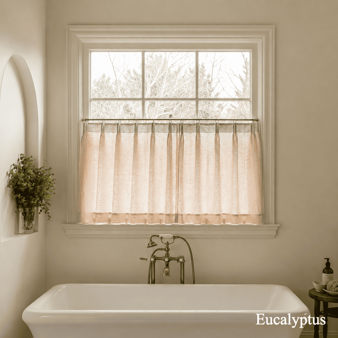 100% Belgian Flax Linen Cafe Curtains
