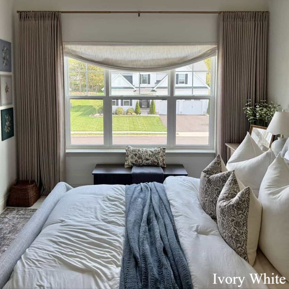 Lily Linen Roman Shades & Blinds | Relaxed