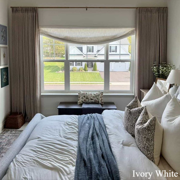 Lily Linen Roman Shades & Blinds | Relaxed