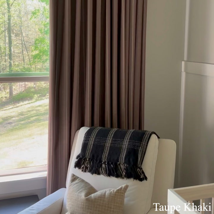 Vivienne Plaid Stripes Linen Curtains & Drapes Grommet