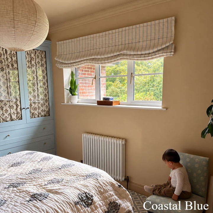 Loxley Yarn-Dyed Roman Shades & Blinds | Relaxed