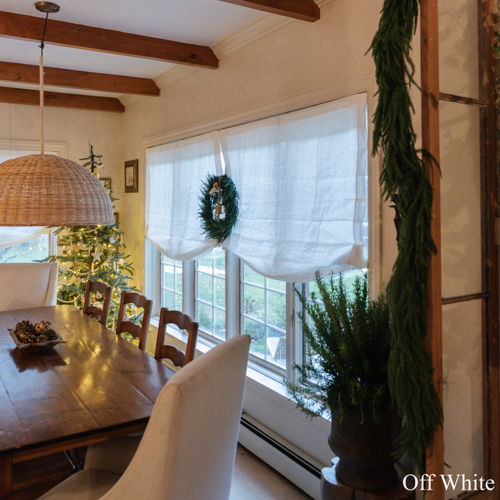 Belgian Flax Linen Roman Shades & Blinds | Relaxed