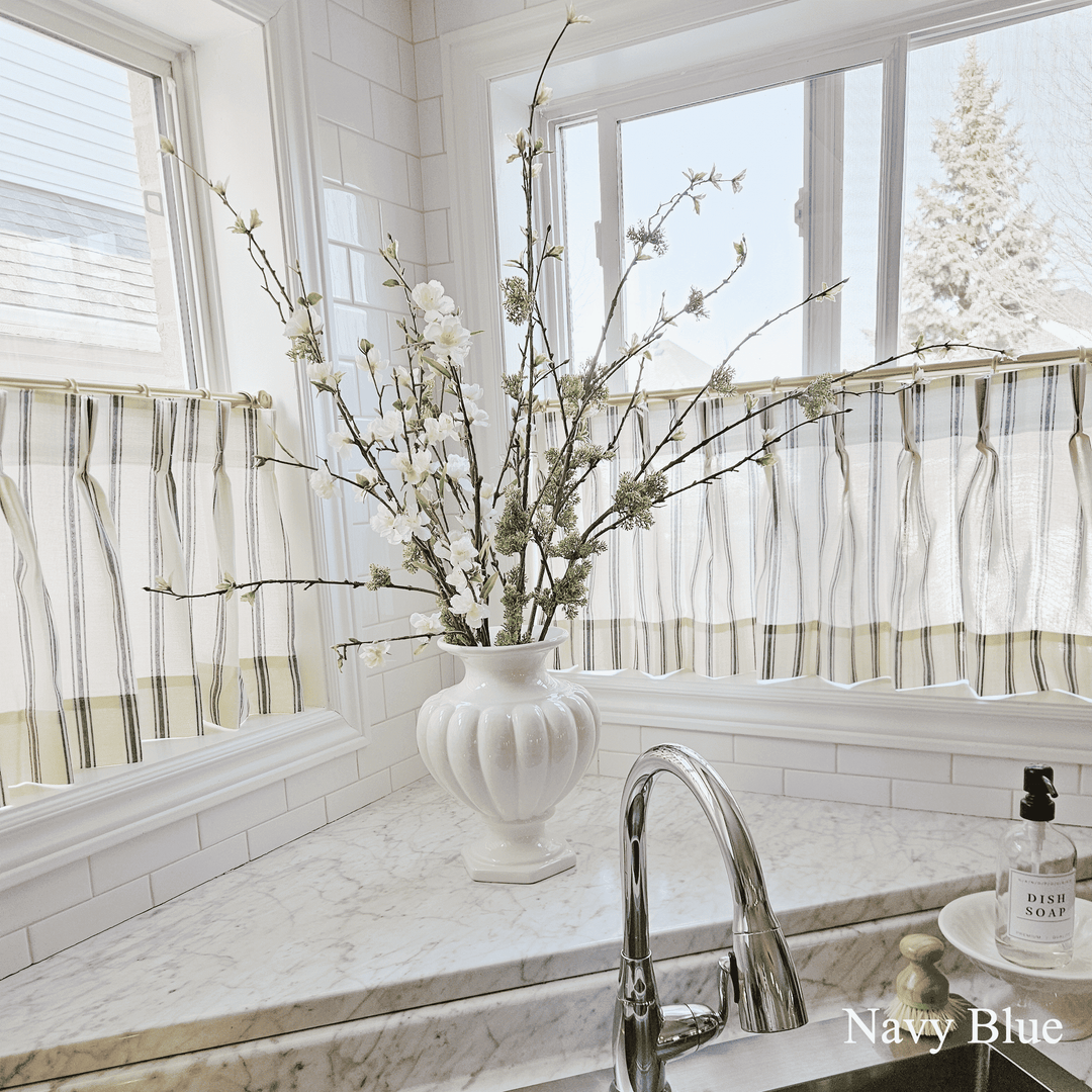 Loxley Yarn-Dyed Cotton Cafe Curtains