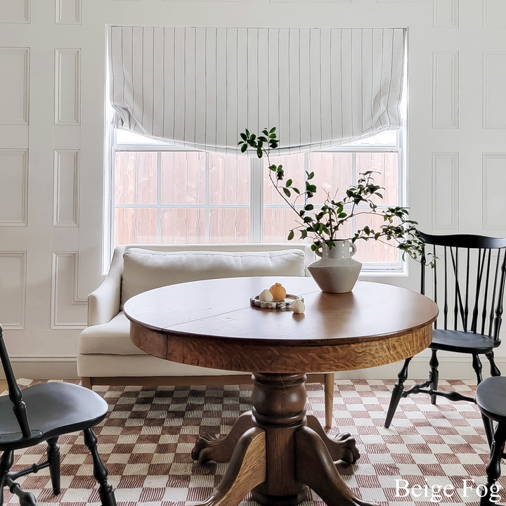 Vivienne Plaid Striped Linen Roman Blackout Shades
