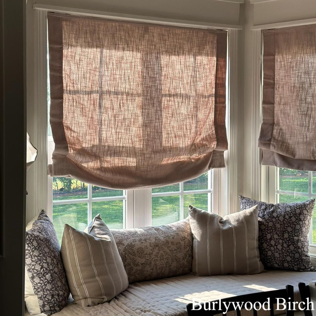 Lily Linen Roman Shades & Blinds | Relaxed