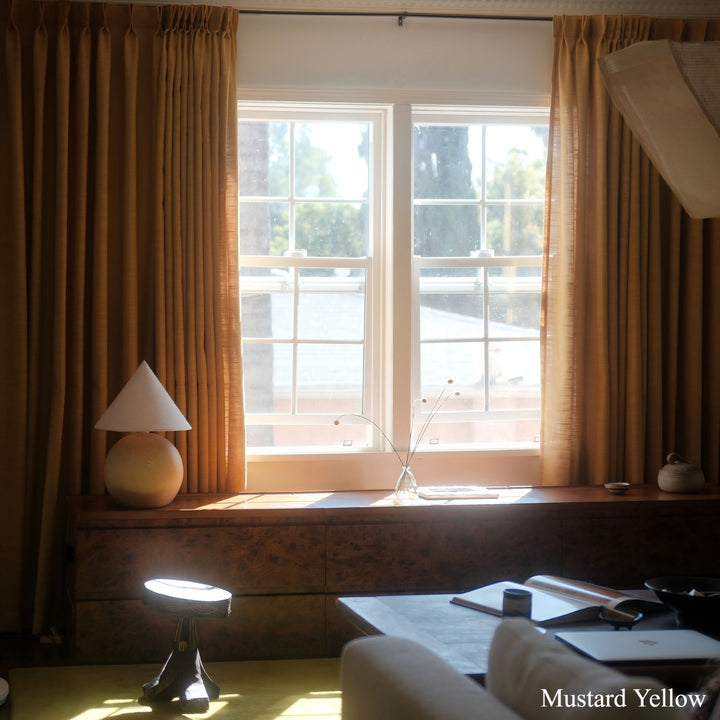 Kelly Flax Linen Curtains & Drapes Pleated