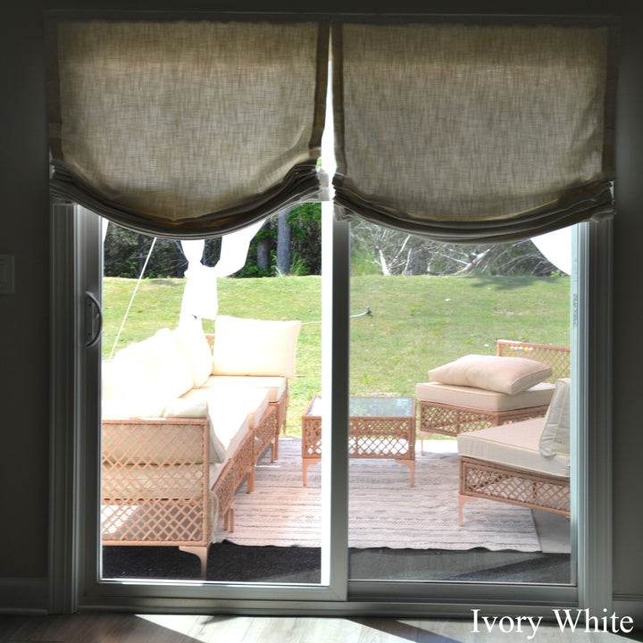 Lily Linen Roman Shades & Blinds | Relaxed