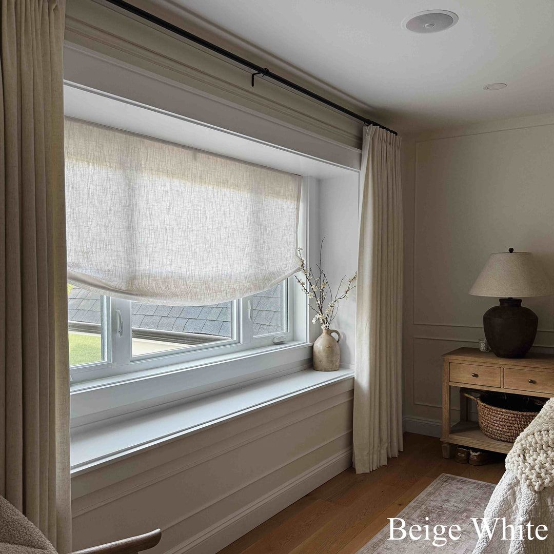 Lily Linen Roman Shades & Blinds | Relaxed