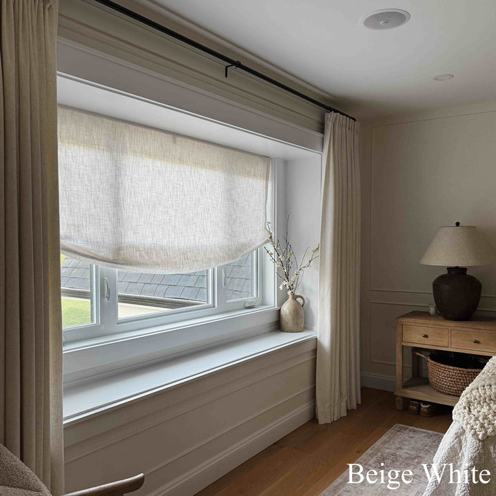 Lily Linen Roman Shades & Blinds | Relaxed