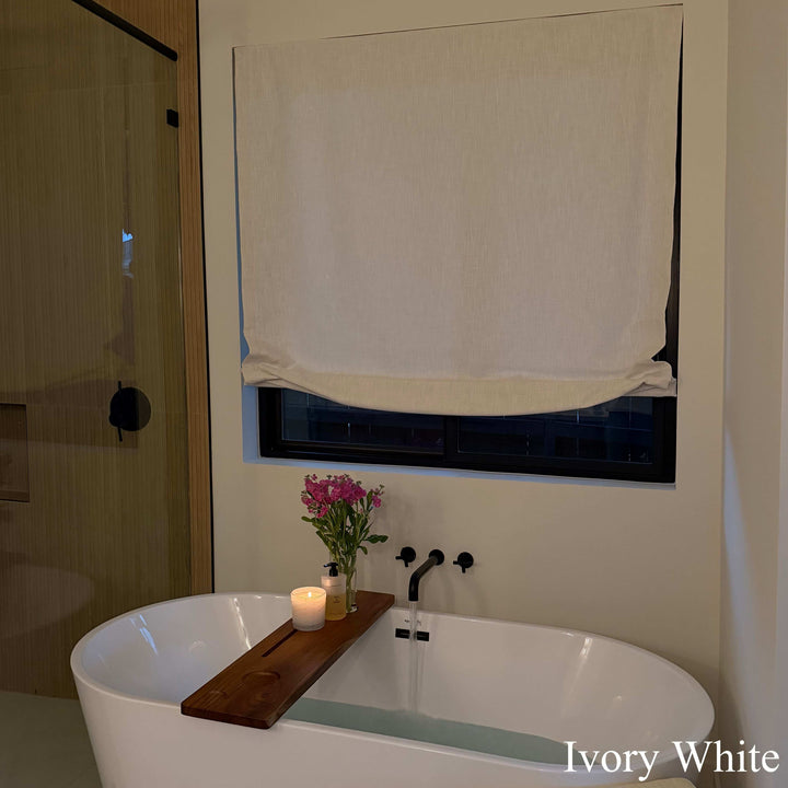 Lily Linen Roman Shades & Blinds | Relaxed