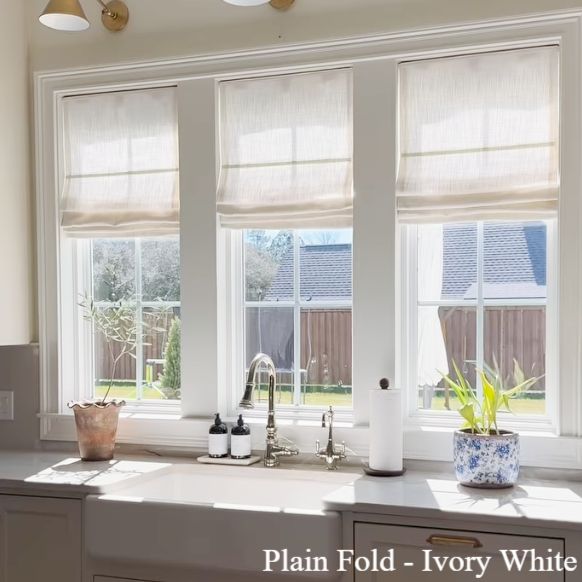 Lily Linen Roman Shades & Blinds