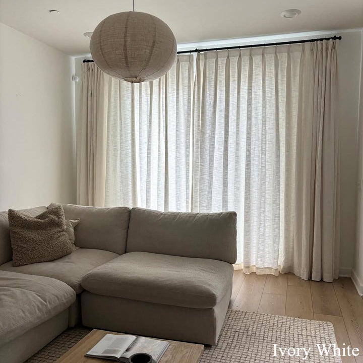 Lily Linen Curtains & Drapes Pleated