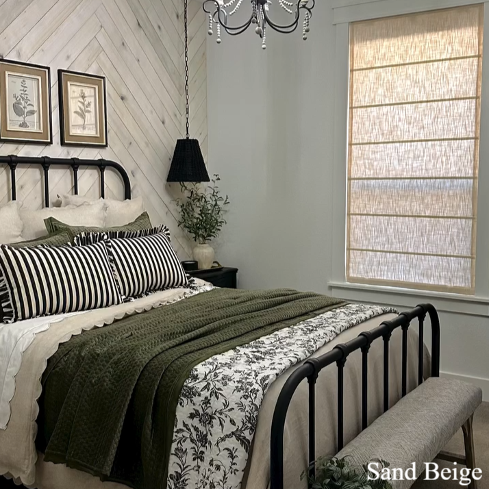 Lily Linen Flame Retardant Roman Shades & Blinds | Plain Fold