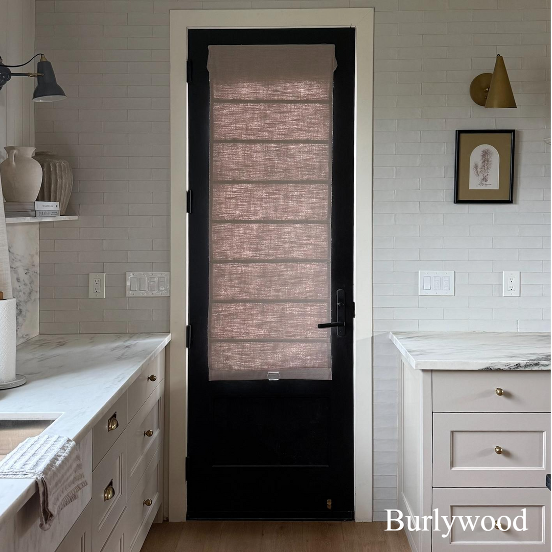 Lily Linen Roman Shades & Blinds for French Door