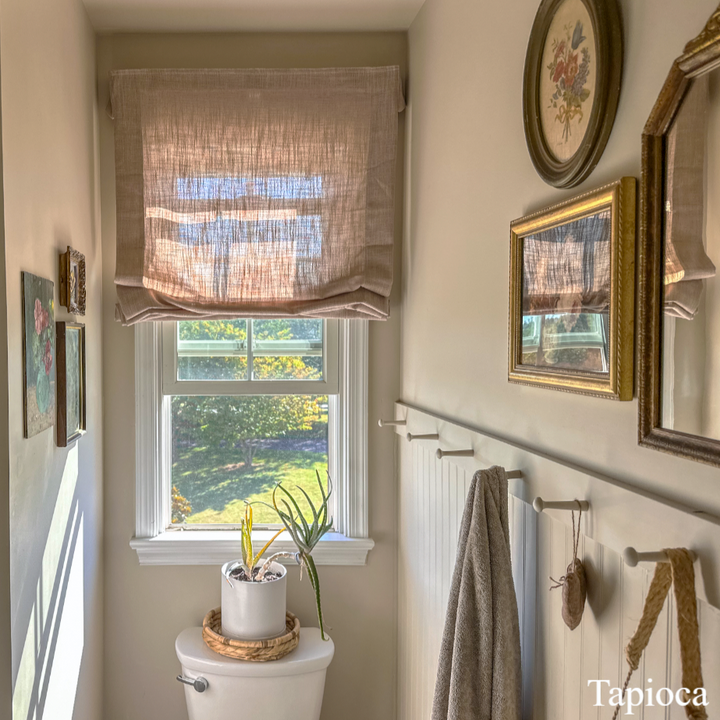 Lily Linen Roman Shades & Blinds | Relaxed