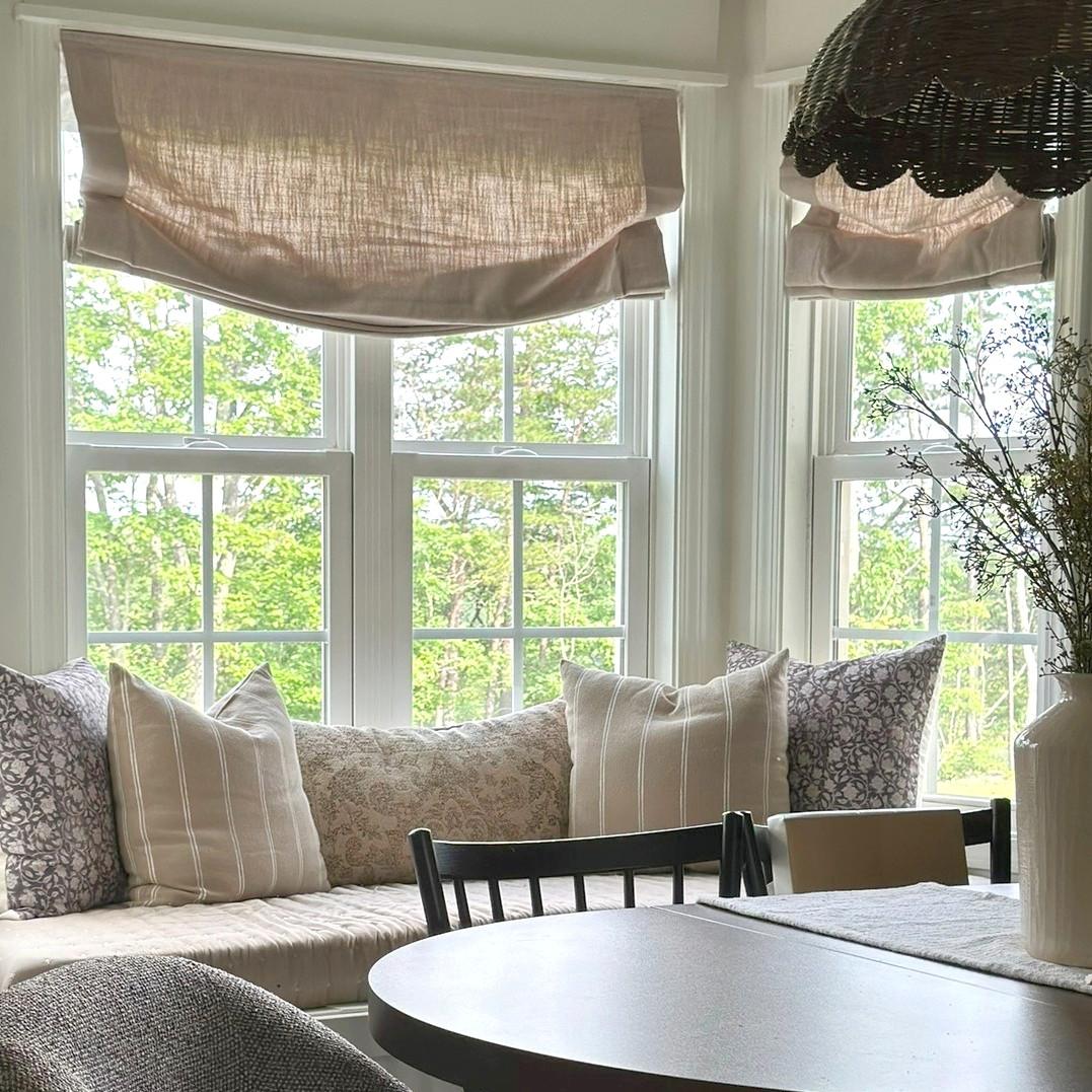 Lily Linen Roman Shades & Blinds Relaxed