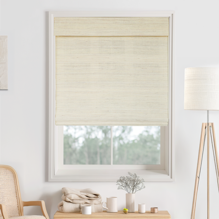 Ramie Woven Bamboo No-Drill Blinds & Shades | Ivory