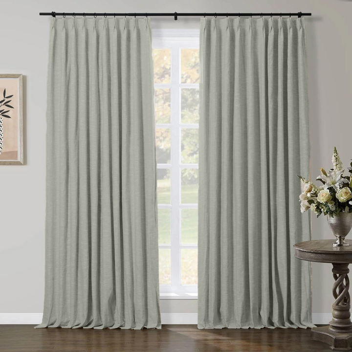 Jenna Linen Curtains & Drapes Pleated