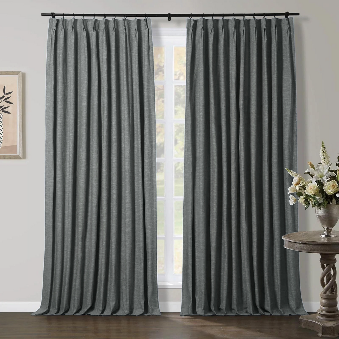 Jenna Linen Curtains & Drapes Pleated