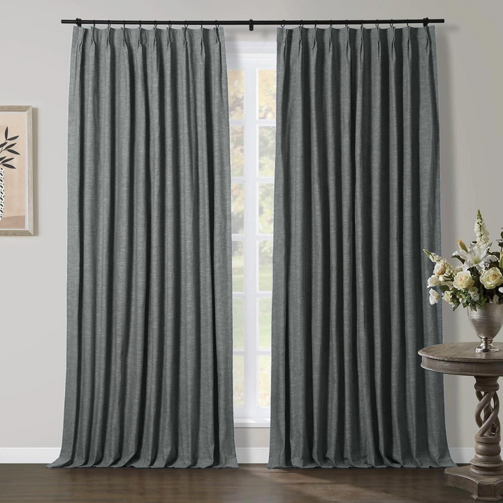 Jenna Linen Curtains & Drapes Pleated