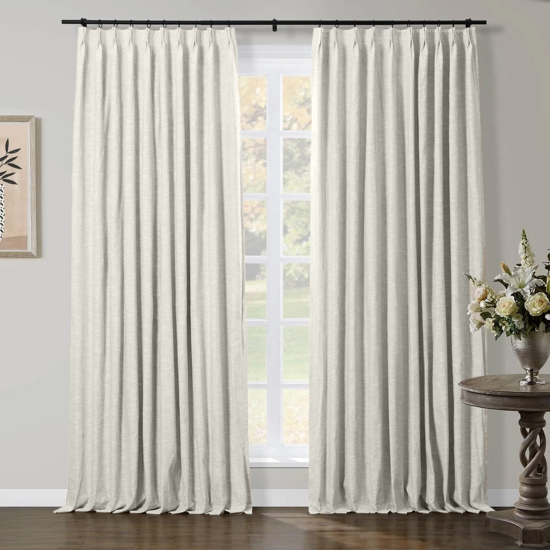 Jenna Linen Curtains & Drapes Pleated