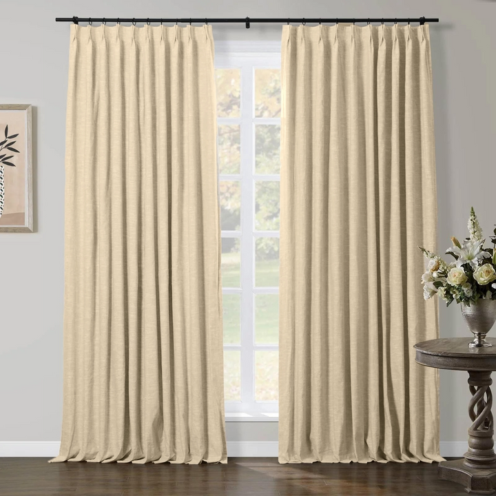 Jenna Linen Curtains & Drapes Pleated