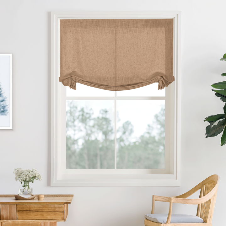 Kelly Linen Roman Shades & Blinds | Swag